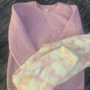Two piece set of pajamas fuzzy